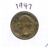 1947 Washington Silver Quarter
