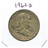 1963-D Franklin Silver Half Dollar