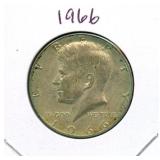 1966 Kennedy Silver Half Dollar - 40% Silver