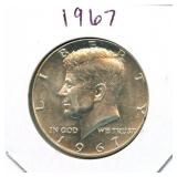 1967 Kennedy Silver Half Dollar - 40% Silver