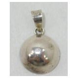 Sterling Silver Round Dome Pendant - 1.84 grams