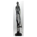 * Vintage 27' Bronze Man Holding Cane