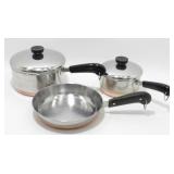 * Revere Ware: 1 Skillet, 2 Saucepans, 2 Lids
