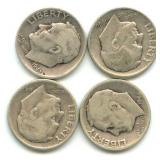 Group of 4 Roosevelt Silver Dimes