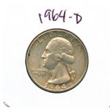 1964-D Washington Silver Quarter