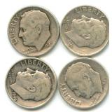 Group of 4 Roosevelt Silver Dimes
