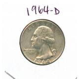 1964-D Washington Silver Quarter