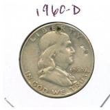 1960-D Franklin Silver Half Dollar - Hole