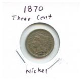 1870 Three Cent Nickel