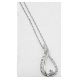 Sterling Silver Diamond Pendant on 18' Sterling