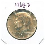 1968-D Kennedy Silver Half Dollar - 40% Silver