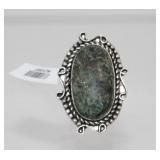 Kambaba Jasper German Silver Ring - Size 6