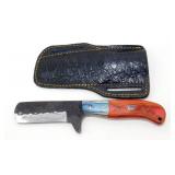 New Carbon Steel Bull Cutter Knife with Leather