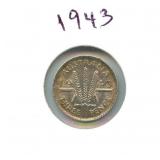 1943 Australia Silver Three Pence