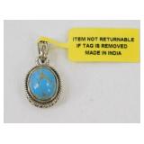AZ Turquoise Bali Inspired Pendant - 3.88 grams