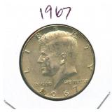 1967 Kennedy Silver Half Dollar - 40% Silver