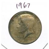 1967 Kennedy Silver Half Dollar - 40% Silver
