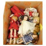 8 Vintage Dolls with Clothing and Accessories