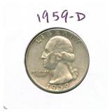 1959-D Washington Silver Quarter