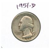 1951-D Washington Silver Quarter