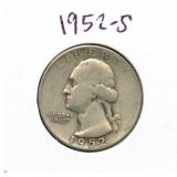 1952-S Washington Silver Quarter