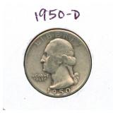 1950-D Washington Silver Quarter