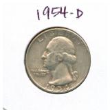 1954-D Washington Silver Quarter