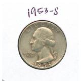 1953-S Washington Silver Quarter