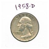 1958-D Washington Silver Quarter