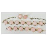 Vintage Pink Necklace, Bracelet & Earrings