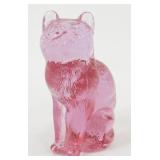 * Vintage Pink Glass Cat - 2-7/8ï¿½ tall