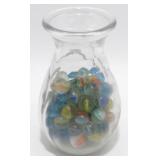Variety of Marbles in Vase