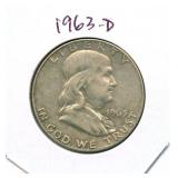 1963-D Franklin Silver Half Dollar