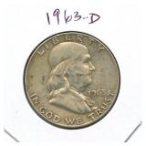 1963-D Franklin Silver Half Dollar