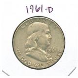 1961-D Franklin Silver Half Dollar