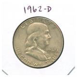 1962-D Franklin Silver Half Dollar