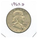 1963-D Franklin Silver Half Dollar