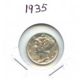 1935 Mercury Silver Dime