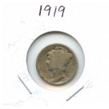1919 Mercury Silver Dime