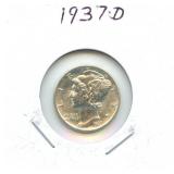 1937-D Mercury Silver Dime