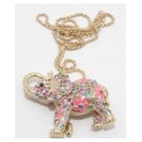 Betsey Johnson Elephant Rhinestone Pendant
