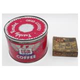 IGA Brand Coffee Tin and Toothpick Box