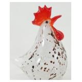 * Art Glass Rooster Figurine Paperweight - 4-5/8ï¿½