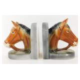 * Vintage Porcelain Horse Bookends - 4-1/8ï¿½ tall