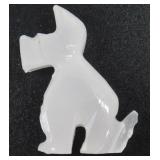 Vintage White Quartz Stone Scottish Terrier -