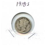 1918-S Mercury Silver Dime
