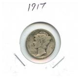 1917 Mercury Silver Dime