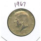 1967 Kennedy Silver Half Dollar - 40% Silver