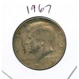 1967 Kennedy Silver Half Dollar - 40% Silver