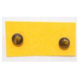Vintage Tiger's Eye Sterling Silver Stud Earrings